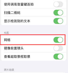 定远苹果手机维修网点分享iPhone如何开启九宫格构图功能 