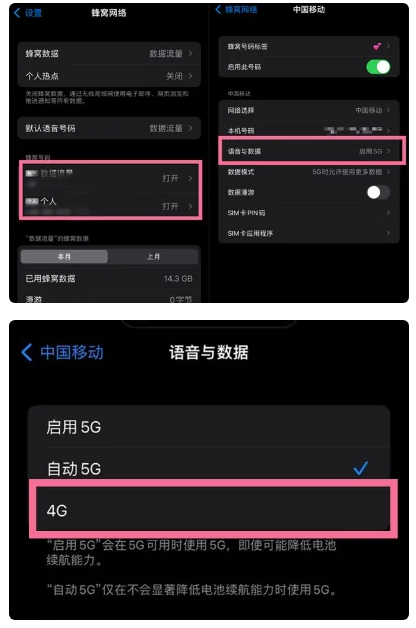 定远苹果手机维修分享iPhone14如何切换4G/5G? iPhone14 5G网络切换方法 