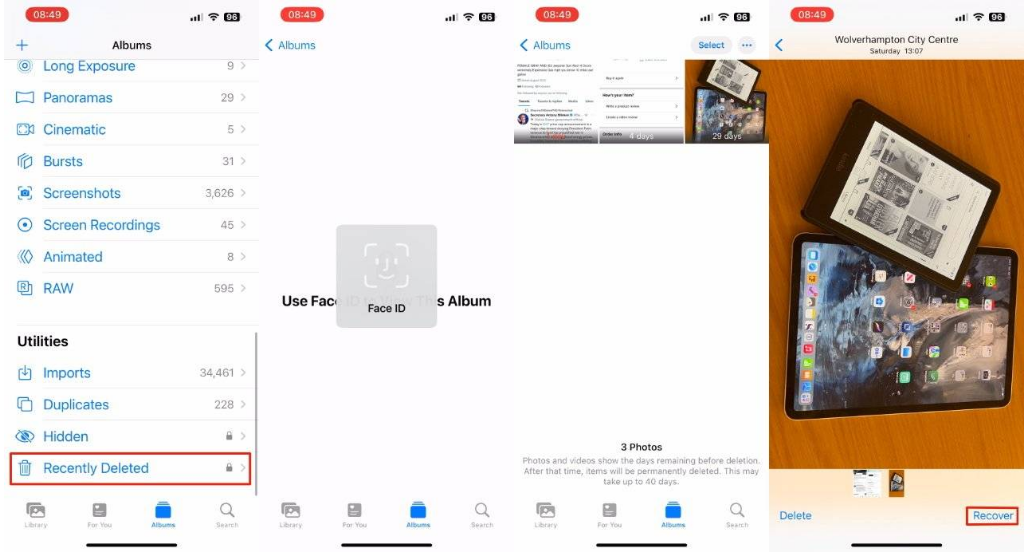 定远苹果14维修分享 iPhone14 上恢复已删除的照片 