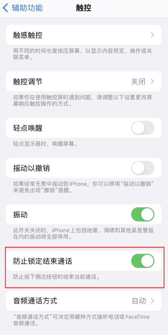 定远苹果手机维修分享iOS 16 新增“防止锁定结束通话”选项，避免不小心挂断重要电话 