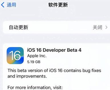 定远苹果手机维修分享iOS16 Beta4 更新内容及升级建议 