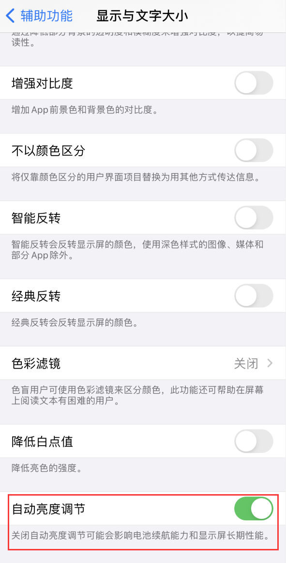 定远苹果手机维修分享iPhone 自动亮度调节失灵怎么办 